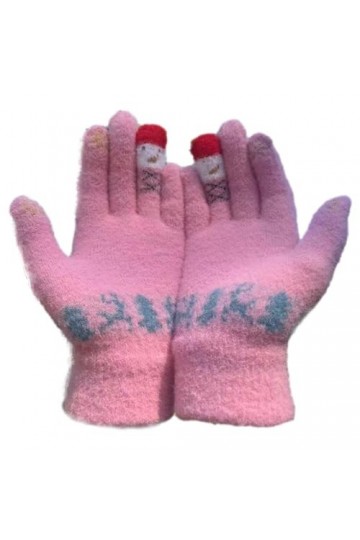 Mitaines dhiver tricotées chaudes en laine avec poche, rose, taille unique