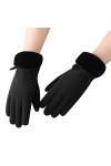 Gants Hiver Femme Chaud en Molleton Gants Ecrans Tactiles, Gants Hiver Peluche Polaire Chaude et Epaisse Moufle Adulte Elegan