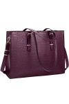 Lubardy Cabas Femmes Sac à Main Ordinateur 15.6 Pouces Grande Capacité PU Cuir Imperméable Sac Epaule Bandoulière Affaires Vo