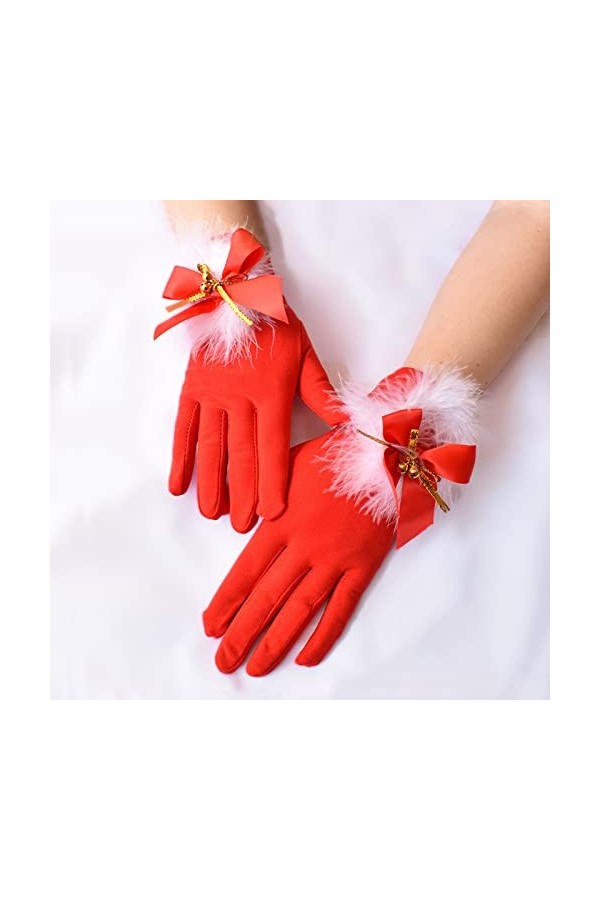 Gants mitaines convertibles pour femme Arbre de Noël Épaissie Laine Doigt ouvert Tricot Coloré Chaud Mitaines Demi-doigts Gan
