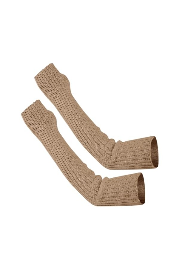 YCBMINGCAN Femmes Hiver Poignet Bras Chauffe-bras Solide Tricoté Long Mitaines Mitaines Moufles Costume Femme S, Orange, tail