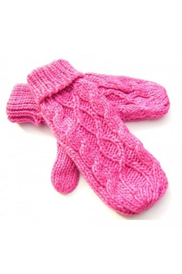 Bonnet Company Moufles Tricot Rose Taille Unique