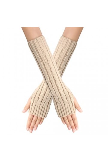 QWUVEDS Gants tricotés sans doigts avec gants chauds unisexes manchettes femmes noir dentelle gants longs femmes élégants, BG