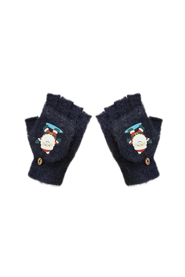 Gants dhiver en maille jacquard tricotée pour femme - Velours épais - Automne et hiver - Motif chaud gants adultes - Moufl