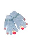 Winkinlin Gants chauds en tricot pour femme - Motif bonhomme de neige - Pour écran tactile - Moufles dhiver - Accessoires de
