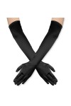 SAVITA 52cm Long Gants Femme, Long Gants Satin Gants Opéra Extensibles des Années 1920 pour Femmes Filles Soirées Dansantes, 