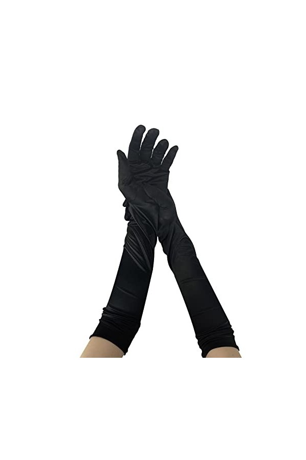 Andiker Longs Gants de Soirée, Satin Opera Elbow Gants pour Femme, Vintage Formelle Déguisements Gants Mitaines pour Mariage 