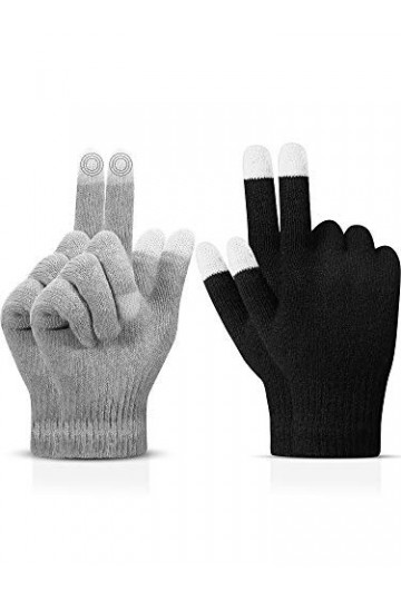 SATINIOR Mitaines à écran tactile dhiver mitaines à écran tactile en tricot extensible unisexe mitaines de saisie chaudes po