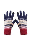 Gants tricotés chauds pour femmes et hommes, moufles dhiver pour garder au chaud Noël flocons de neige imprimés golfs en ple