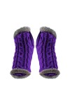 Gants en peluche épais pour lautomne et lhiver, manches chaudes, gants en laine tricotée, gants pour femmes, violet, taille