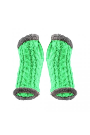 Gants en peluche épais pour lautomne et lhiver, manches chaudes, gants en laine tricotée, gants pour femmes, Vert, taille u