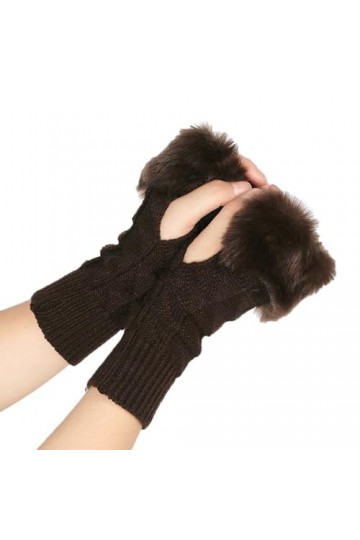 Gants dhiver pour femmes, gants chauds coupe-vent élastiques pour textes, gants thermiques pour femmes par temps froid, café