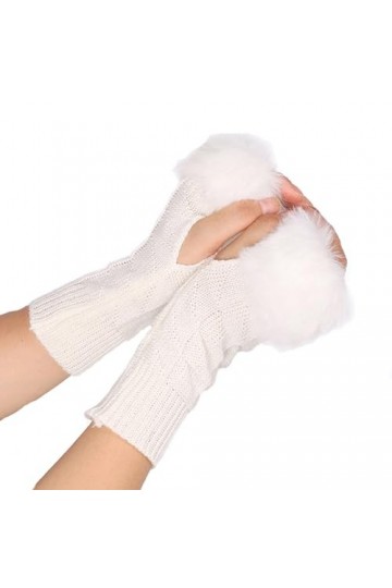 Gants dhiver pour femmes, gants chauds coupe-vent élastiques pour textes, gants thermiques pour femmes par temps froid, blan
