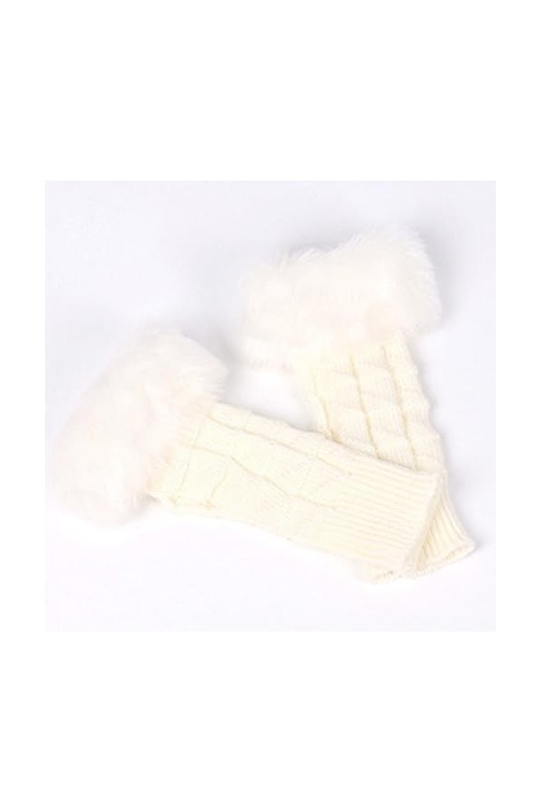 Gants dhiver pour femmes, gants chauds coupe-vent élastiques pour textes, gants thermiques pour femmes par temps froid, blan