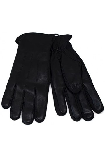 Thomas Calvi Gants en cuir pour femme, gants dhiver pour femme, moufles mi-longues douces et chaudes avec doublure en polyes
