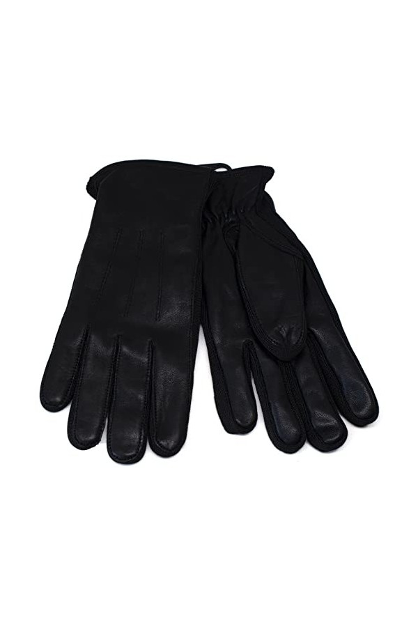 Thomas Calvi Gants en cuir pour femme, gants dhiver pour femme, moufles mi-longues douces et chaudes avec doublure en polyes