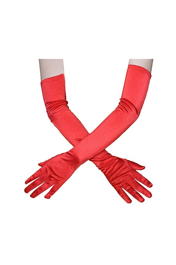 Gants Party Vintage Longue Performance Moufles Rétro Satin Long Gants Femme Gants Satin Opera Party Gants Élastique Adulte Ga