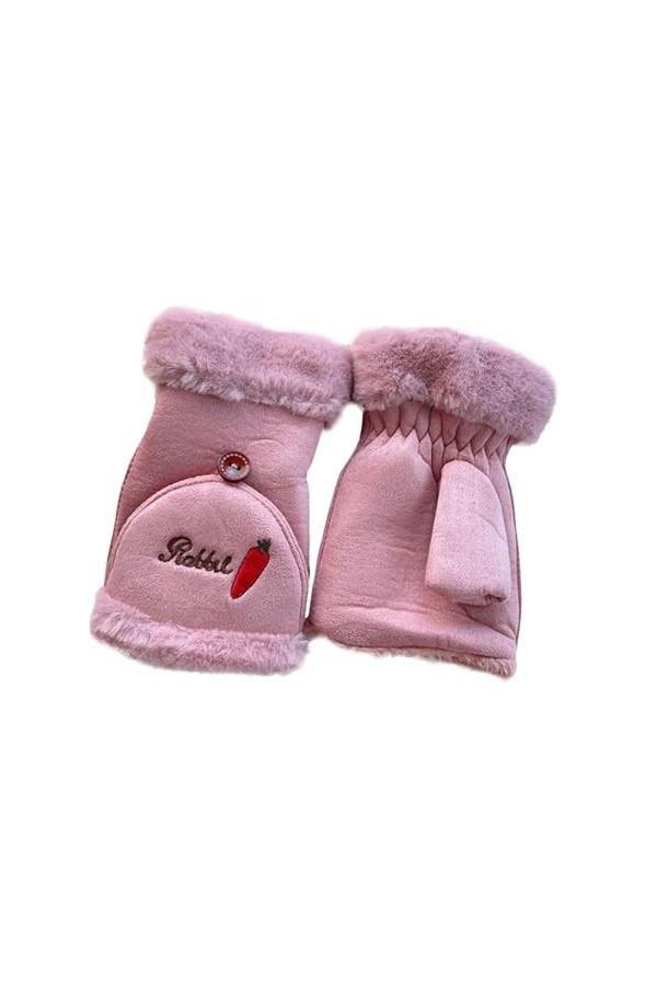 Gants Femme sans Doigts Hiver Chaud Moufles Polaire Mitaines Molleton Mitaines dhiver Chaude et Epaisse Extérieures Cycliste