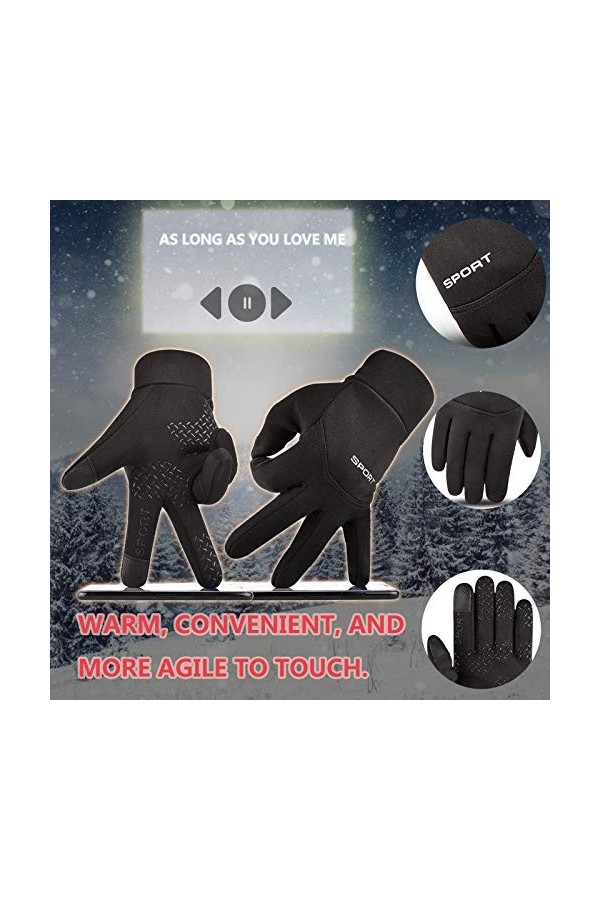 Allbestop Gants Chauds Gants À Écran Tactile,Gants En Laine Femme Gants Mitaine Femme Moufles Grand Froid Gants Sport Homme G