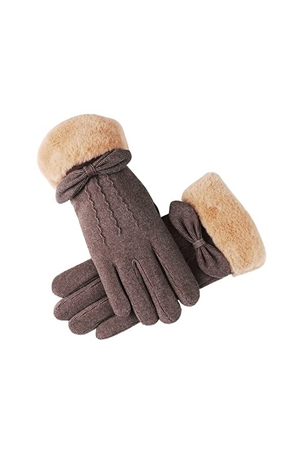 Gants de ski moufles pour homme et femme - Gants dhiver élégants pour femme - Gants chauds en tricot brodé, a, taille unique