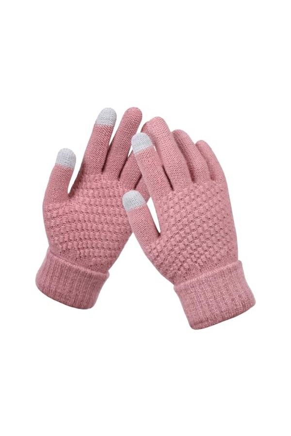 hahuha Gants Mitaines Creative Femmes Impression Avec Écran Mobile Épais Et Téléphone Adulte Chaud Hiver Tricoté Et À La Mode