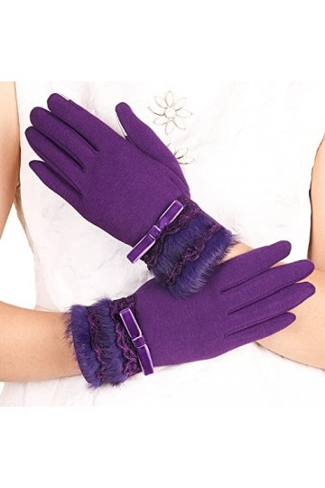 Gants dhiver faits à la main pour femme - Gants élégants en tricot chaud brodé - Moufles en tricot chaud pour femme - Isolat