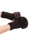 FGUUTYM Gants dhiver pour femme - Écran tactile - Garde au chaud - Moufles de danse du ventre - Bijou de tête, café, taille 