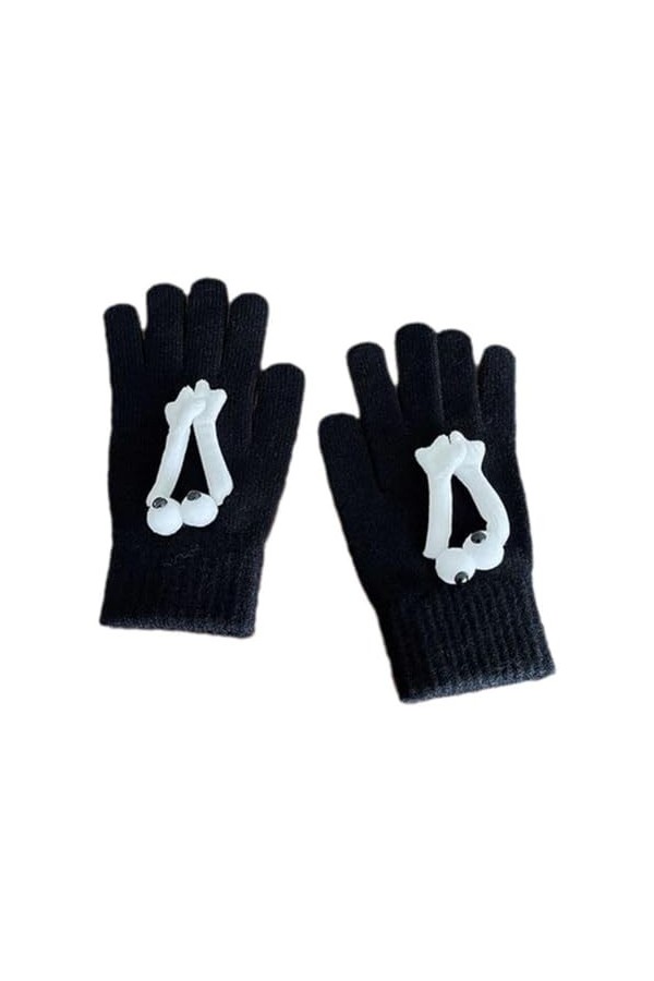 Gants tricotés magnétiques mignons à la main - Gants dhiver simples et grands gants dhiver - Moufles H9K7 - Gants de condui