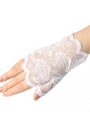 Mitaines courtes pour filles et adultes - Gants vintage en dentelle - Moufles pour femmes - Pour temps froid - Chauffées pour