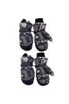 Moufles de ski pour enfants garçons et bébés - Imperméables - Motif camouflage - Chaudes - Pour lextérieur et lhiver - 2 pa