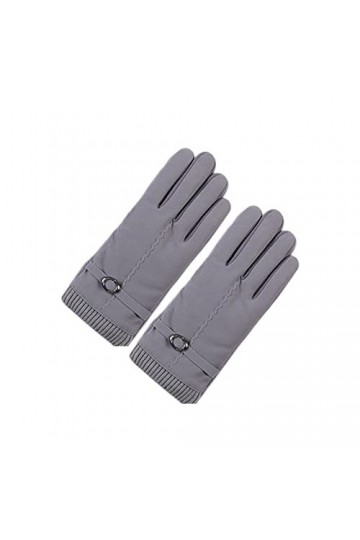 Haloppe 1 paire de gants pour femme résistants au froid pour écran tactile sensible pratique tendance hiver moufles gris tail