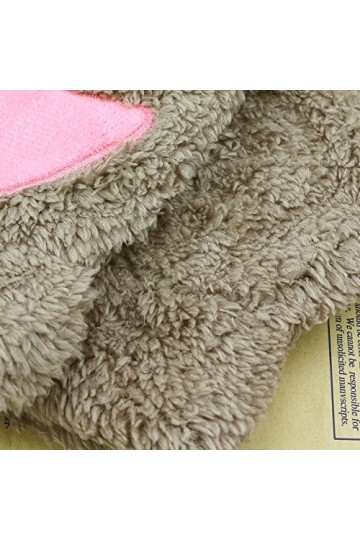 FOLODA Gants dhiver pour femme - Motif pattes de chat - En peluche - Moufles courtes - Mitaines
