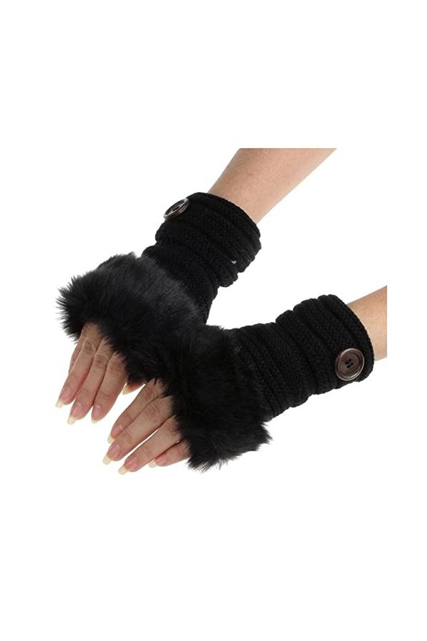 Gants tricotés moufles femmes Faux Filles Sans doigts Hiver Lapin Gants chauds Poignet Gants Sexy Déguisements Gants de Trava