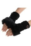 Gants tricotés moufles femmes Faux Filles Sans doigts Hiver Lapin Gants chauds Poignet Gants Sexy Déguisements Gants de Trava