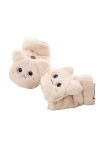Leadrop 1 paire de gants pliables en peluche douce pour femme - Moufles dhiver épaisses - Motif animal de dessin animé - Dem
