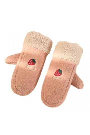 AFBORD 1 paire de moufles pour femme résistantes au froid, motif animal brodé/étiquette attrayante, gants thermiques dhiver 