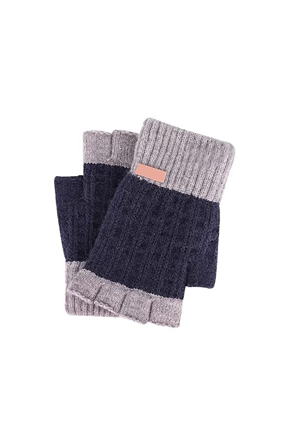 Mitaines chaudes demi-doigts tricotées en velours épais pour hommes et femmes gants dhiver femmes écran tactile moufles norv