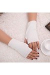 Gants sans doigts pour femme - Noir - Accessoires dhiver - Tricotés - Poignet - Noir - Long - Unisexe - Pour garder les femm