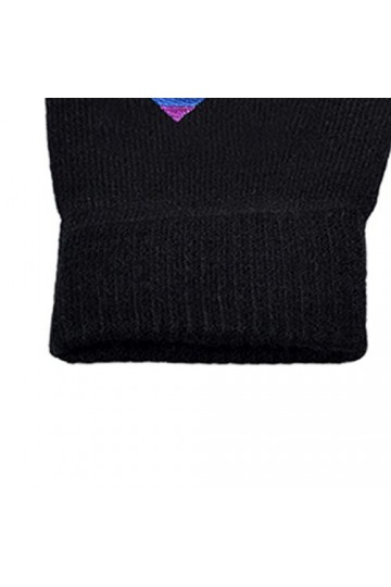 FOLODA Gants dhiver tricotés - Unisexe - Motif rayures arc-en-ciel - Moufles brodées - Moufles