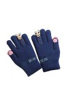 Jambières pour femme - Noir - En résille - Doigts complets - Pour le ski - Moufles pour bébé - Gants chauds - En polaire - Po