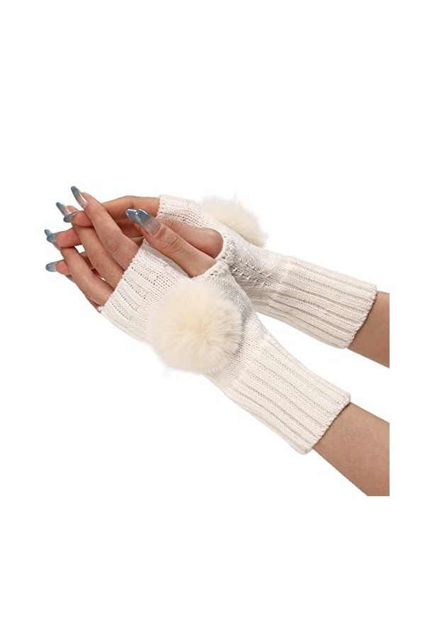 Allbestop Gants Chauds Bras Mitaines Tricotés,Gants Photographe Gants Satin Moufles Pour Poussette Gants Tactile Femme Gants 