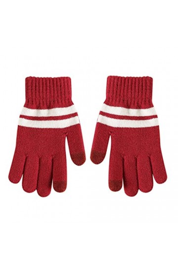 QWUVEDS Gants chauds en tricot extensible pour lhiver - Gants en tricot - Moufles déquitation en plein air - Unisexe - Mouf