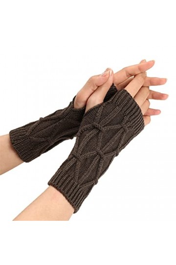 Mitaines dhiver sans doigts Gants tricotés à manches pour femmes Hiver Automne Jambes Chauffe-mains Moufles douces et chaude