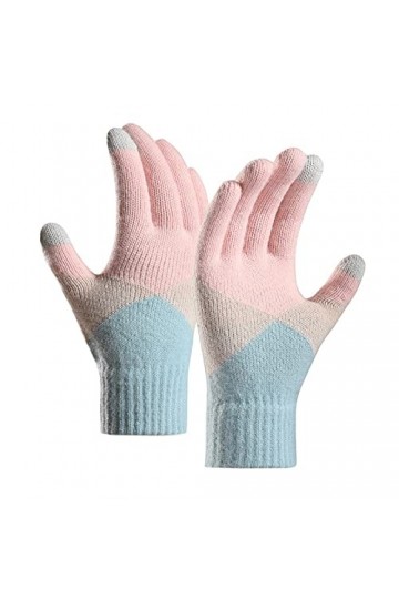 ZHIYU Hiver Femmes Garder Au Chaud Écran Tactile Gants Tricotés Manchette Élastique Doux Gants Doigts Complet Moufles Costume