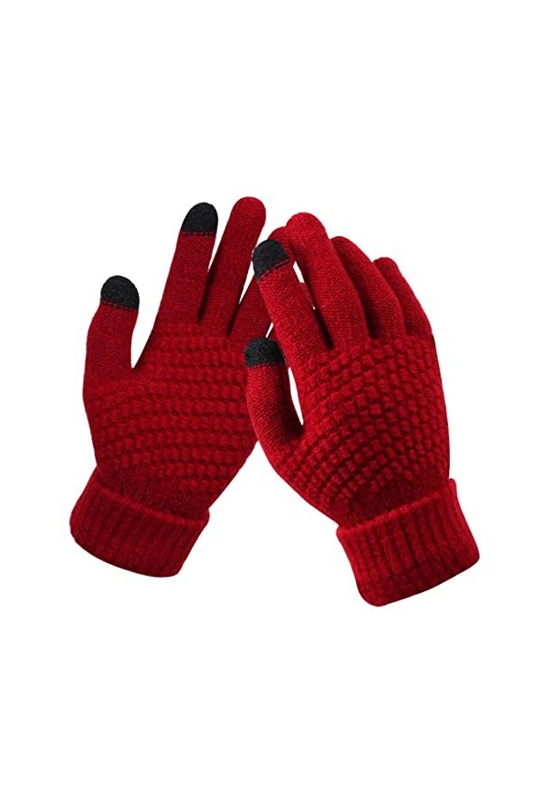 Impression créative pour femme avec écran mobile épais et téléphone adulte chaud hiver tricoté et tendance gants homme flocon