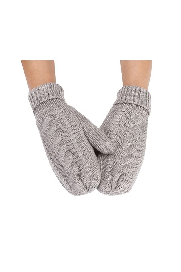 Allbestop Gants Chauds Gants Tricotés Pour Dhiver,Gants Imperméables Chauds Mitaines Femme Cachemire Moufles Mitaines Femme 