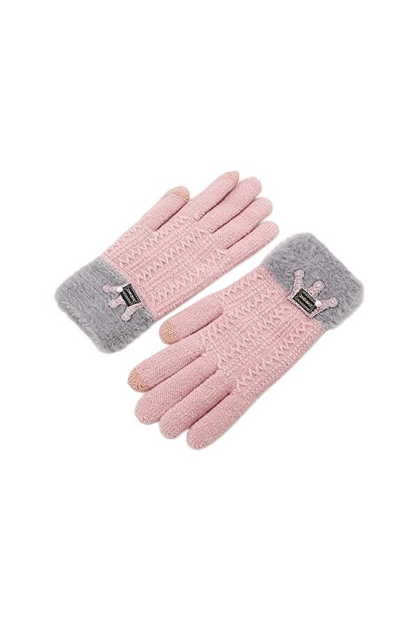 NIUREDLTD Gants dhiver pour femme - Moufles extensibles - Gants tricotés chauds - Coupe-vent - Gants de sport - Vélo pour fe