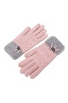 NIUREDLTD Gants dhiver pour femme - Moufles extensibles - Gants tricotés chauds - Coupe-vent - Gants de sport - Vélo pour fe
