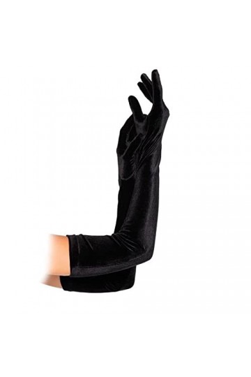 Ousyaah Gants de Noir Femme Long Gants de Velours 1920s style Classique Gants Audrey Hepburn Opéra Festival Gants Mitaines de