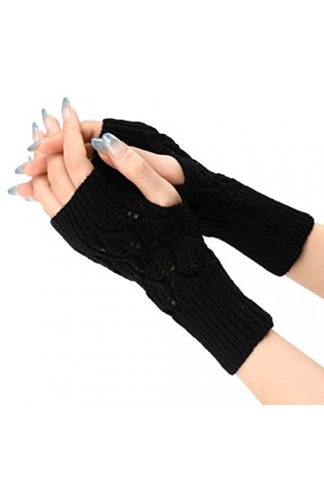 Mitaines sans doigts Gants Poignet Gants Cosplay Bras Manchettes Extensible Tricoté Poignet Hiver Chaud Unisexe pour Moufles,